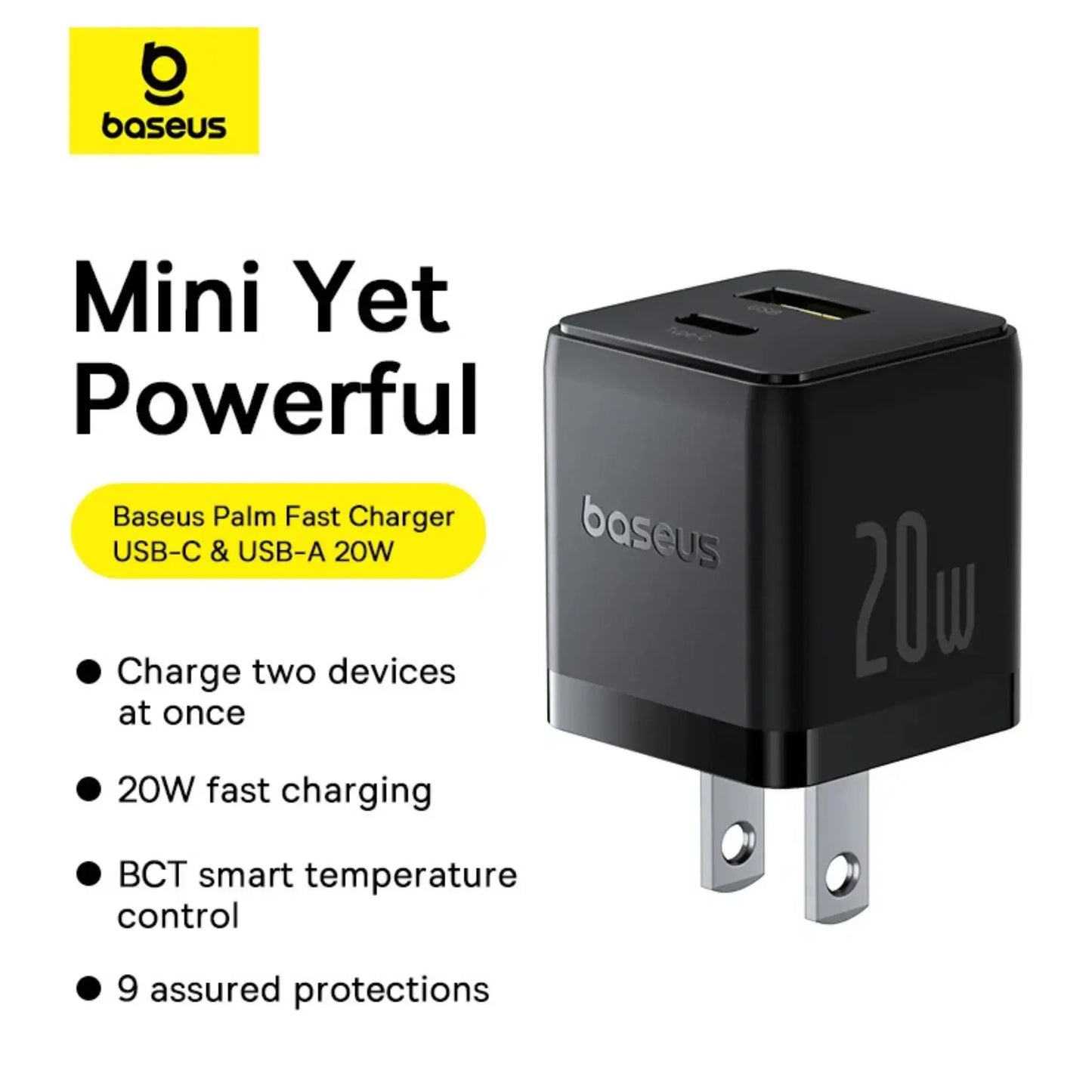 Baseus Palm Series Fast Charger U+C 20W US