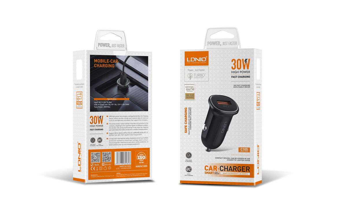 LDNIO C105 30W QC Super Fast Car charger