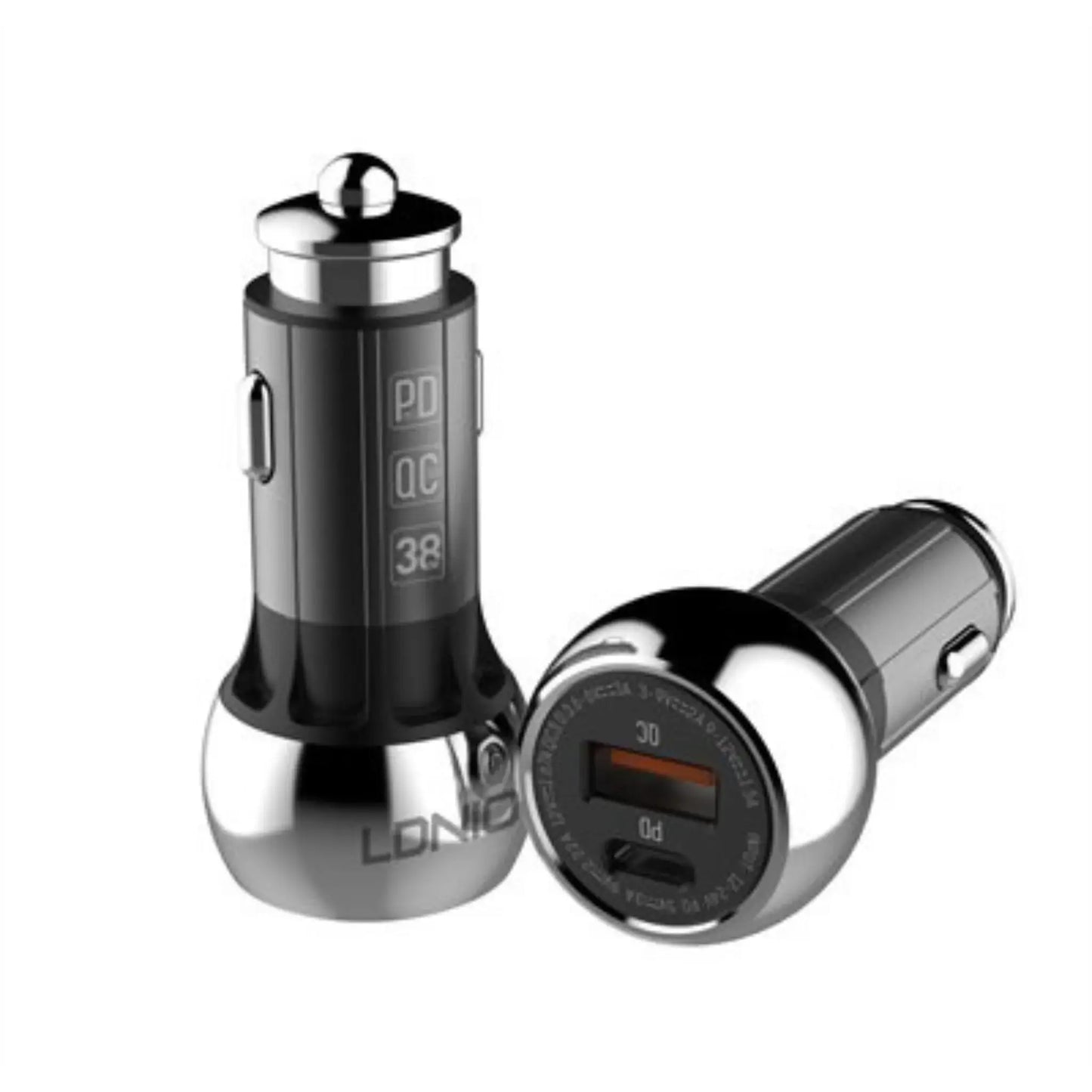 Ldnio C1 38W PD + QC3.0 Fast Car Charger With Lightning Cable Ldnio C1 38W PD + QC3.0 Fast Car Charger With Lightning Cable