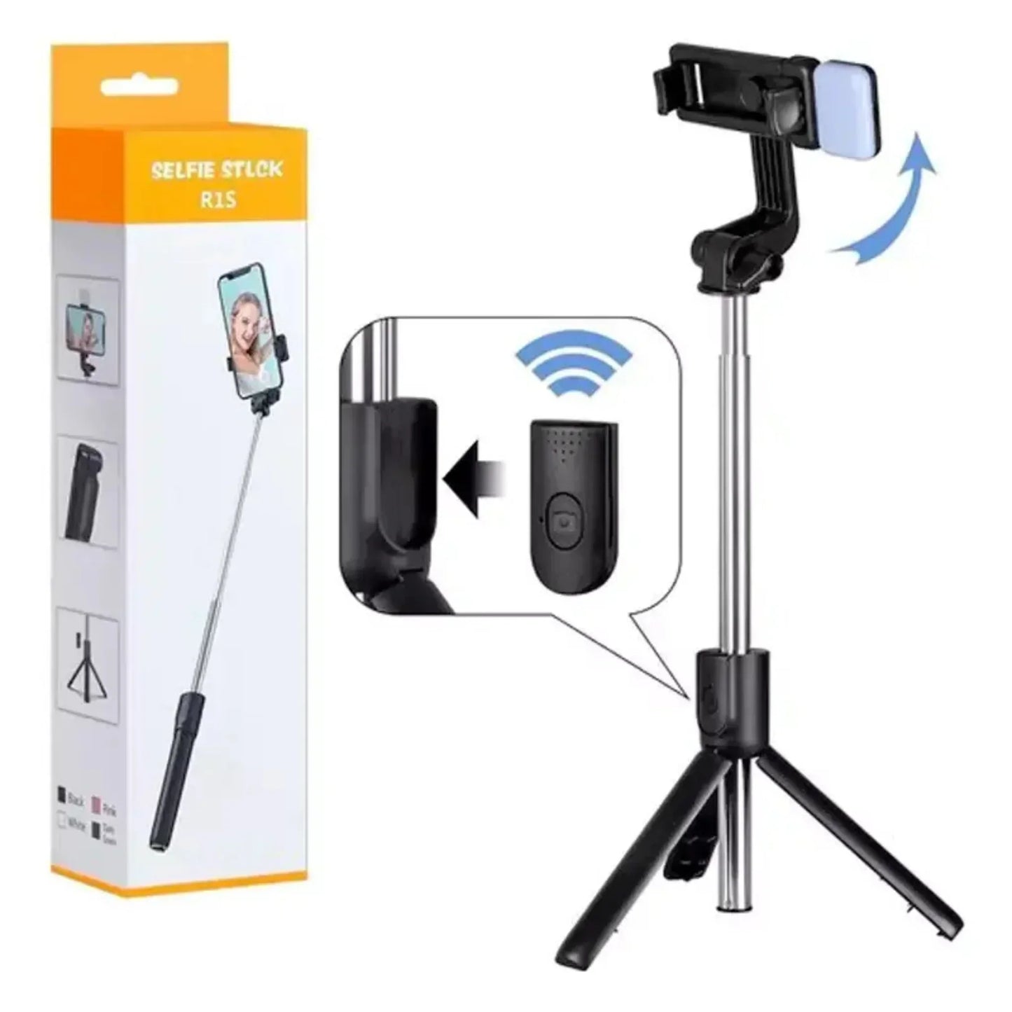 Tripod Selfie Stick (R1S) 3 in 1 Bluetooth Remote Control Tripod Selfie Stick