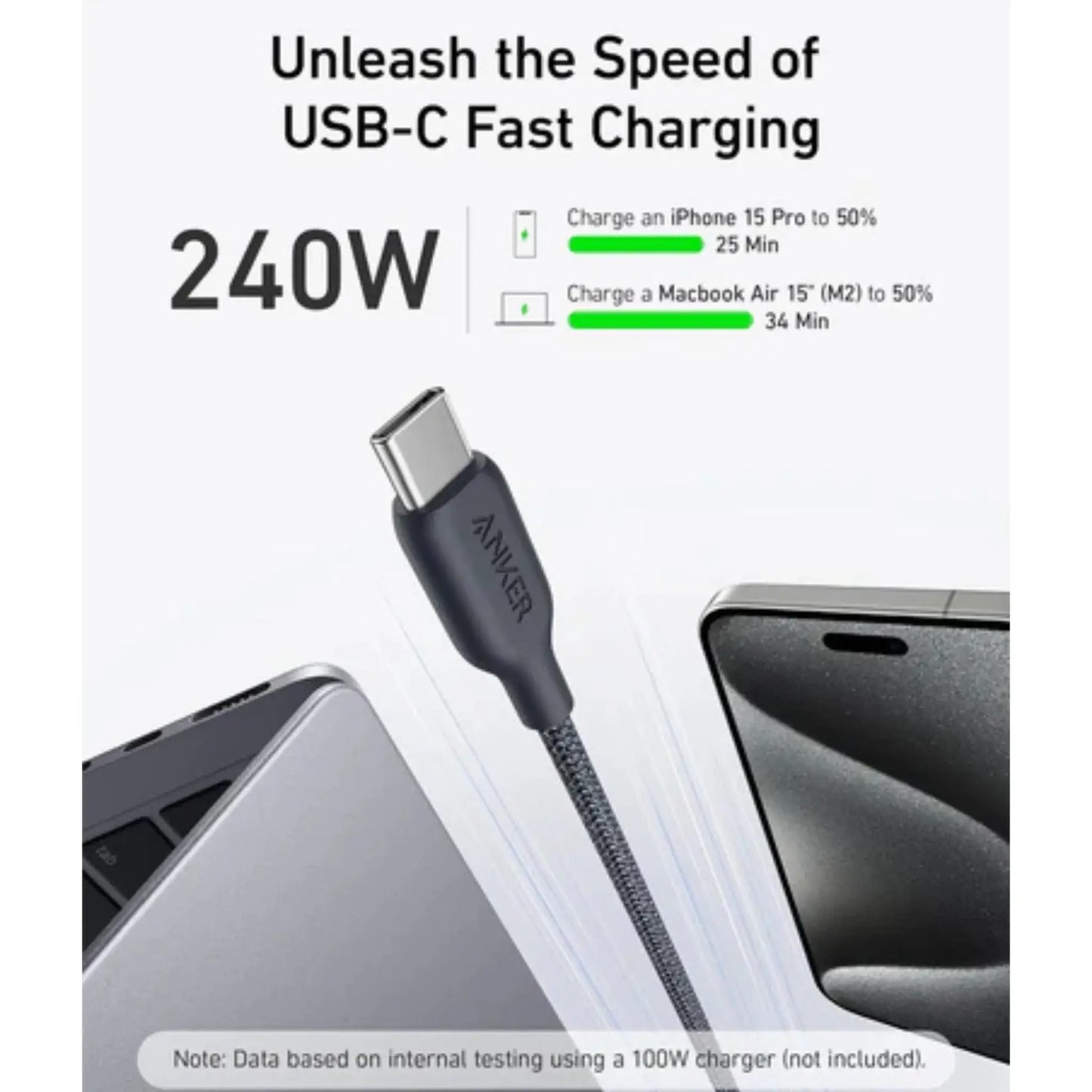 Anker 544 USB C To USB C Cable 240W Bio-Nylon