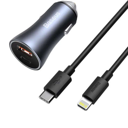 Baseus Golden Contactor Pro Dual Quick Car Charger U+C 40W