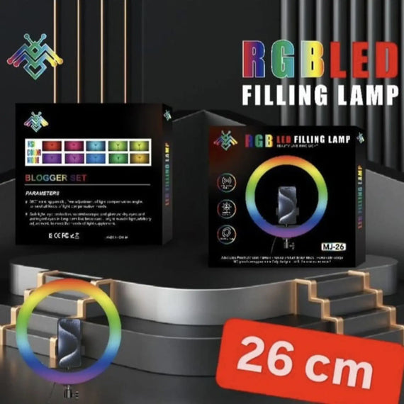 MJ26 RGB LED Soft Ring Light 26cm With Phone Holder