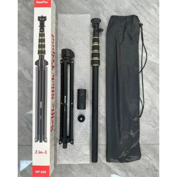 NeePho 2 in 1 Wireless Selfie Stick Tripod  NP-688  (Adjustable up to 7 Feet)