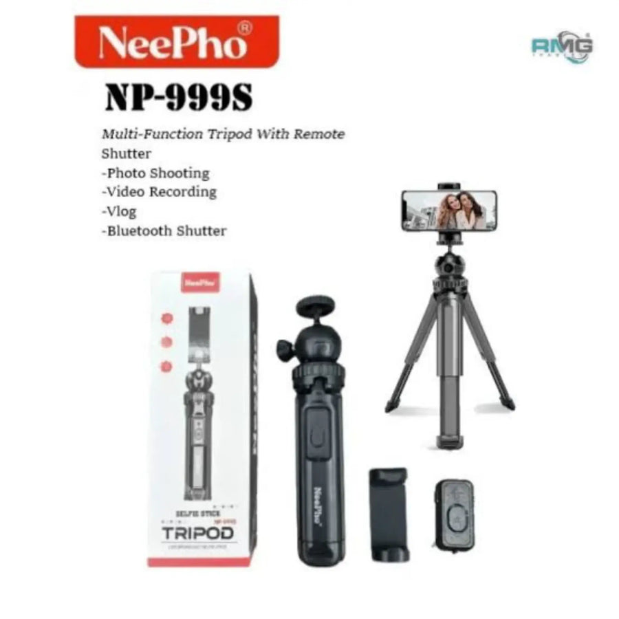 Neepho NP-999S Mini Tripod Stand with Mobile Holder Selfie Stick Stand With Remote