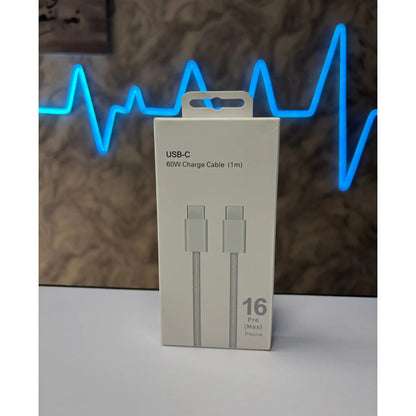 iPhone 16 Pro Max 60W Type C To C PD Fast Charging Nylon Cable