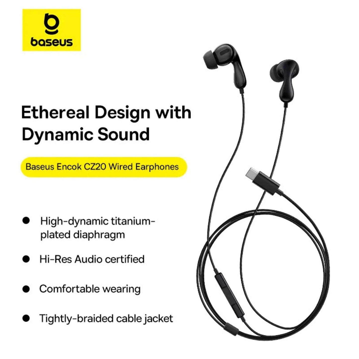 Baseus CZ20 Wired Earphone Type-C