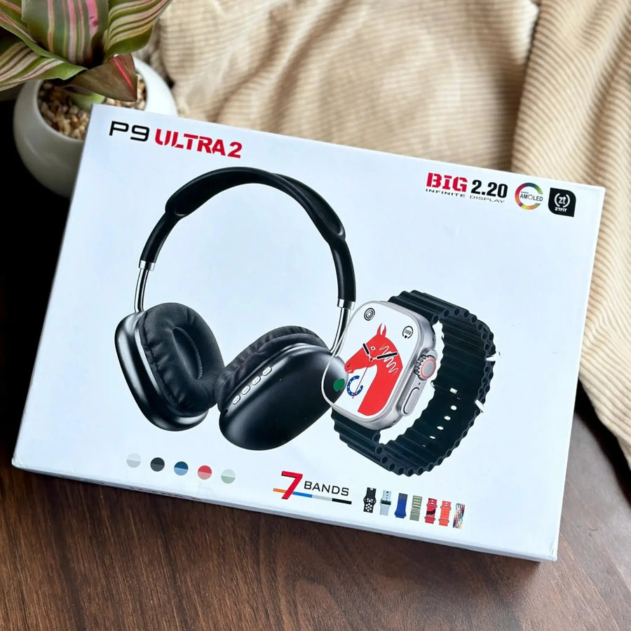 P9 ULTRA 2 SMART WATCH COMBO WITH HEADPHONES